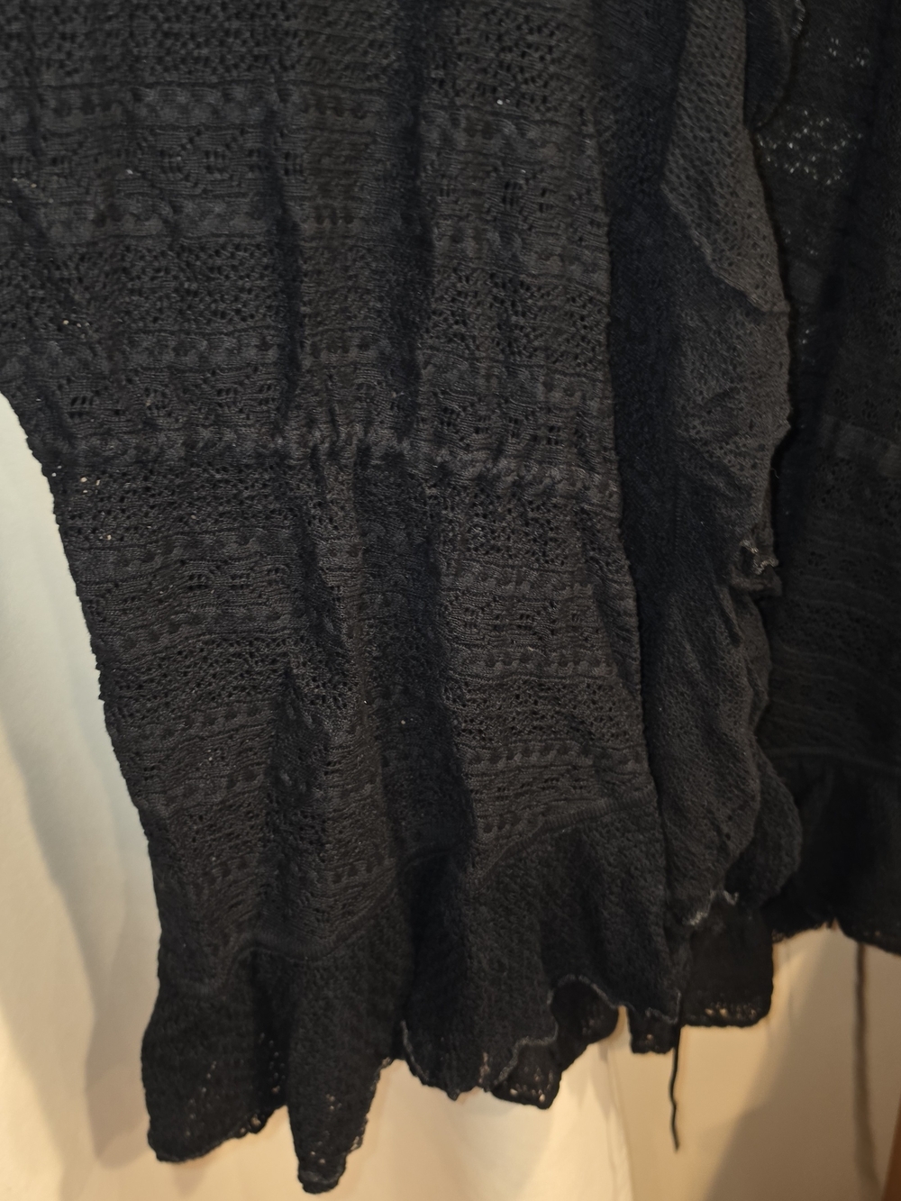 Ralph Lauren Black Ruffle-Trim Open Cardigan Small - Picture 2 of 11
